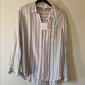 NWT Colorful Stripe Button Up
